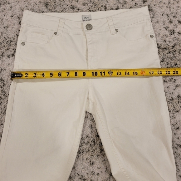 Cache SZ 8 White Embellished Crop Skinny Stretch Jeans - Picture 6 of 12